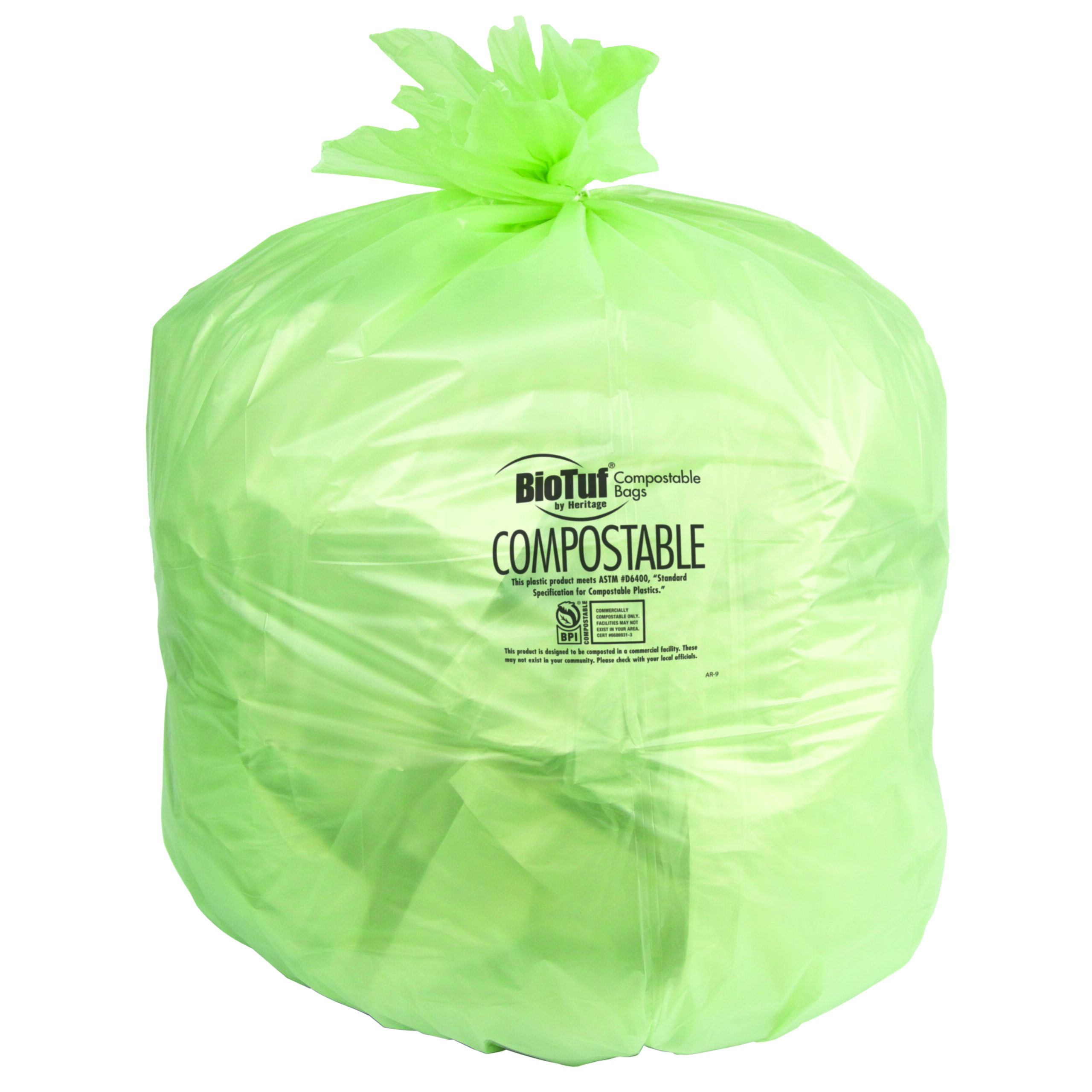 33x39 BioTuf Green .90 Mil Coreless Roll Can Liners 33 Gallon