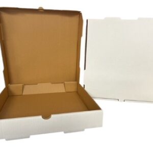 8x8x2 White Plain Pizza Box White / Kraft B Flute