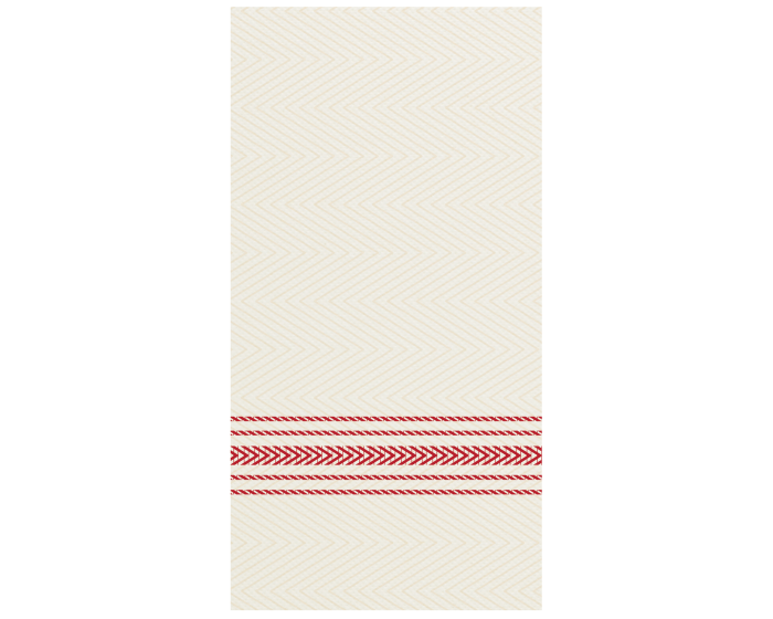 FashnPoint Dinner Napkins 8" x 4" Red & White