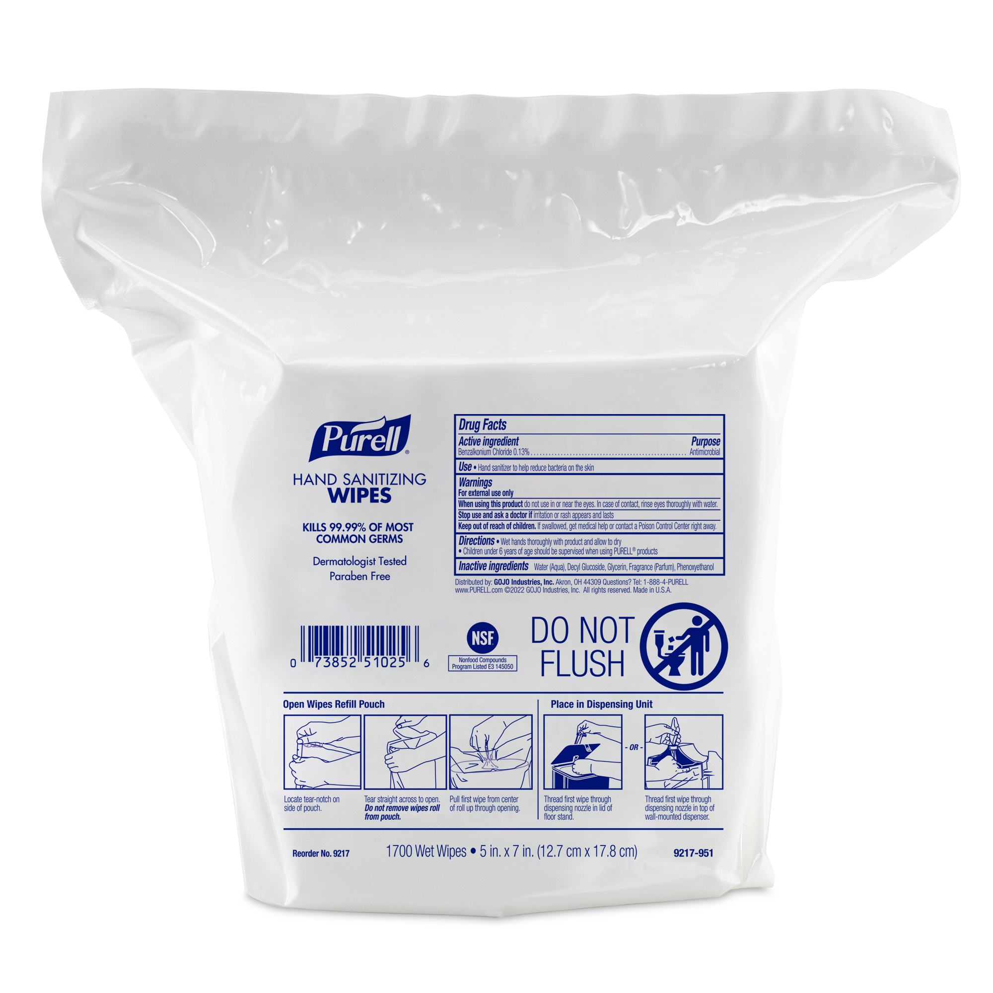 Purell Hand Sanitizing Wipes 1700 Count  Refills  Alcohol Free