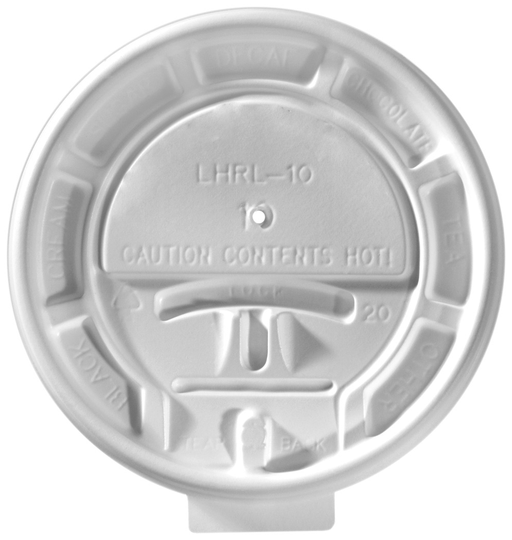 White Lock-Back Lid For 10 oz Hot Cup