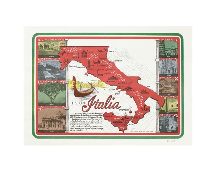 10" x 14" Ethnic Printed Placemats Stock Print "Historic Italia"