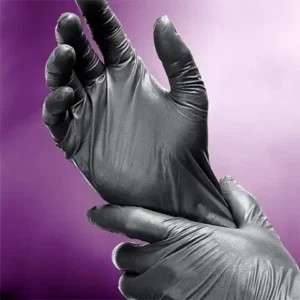 Shadow Nitrile Exam Gloves Powder Free, Black, X-Large