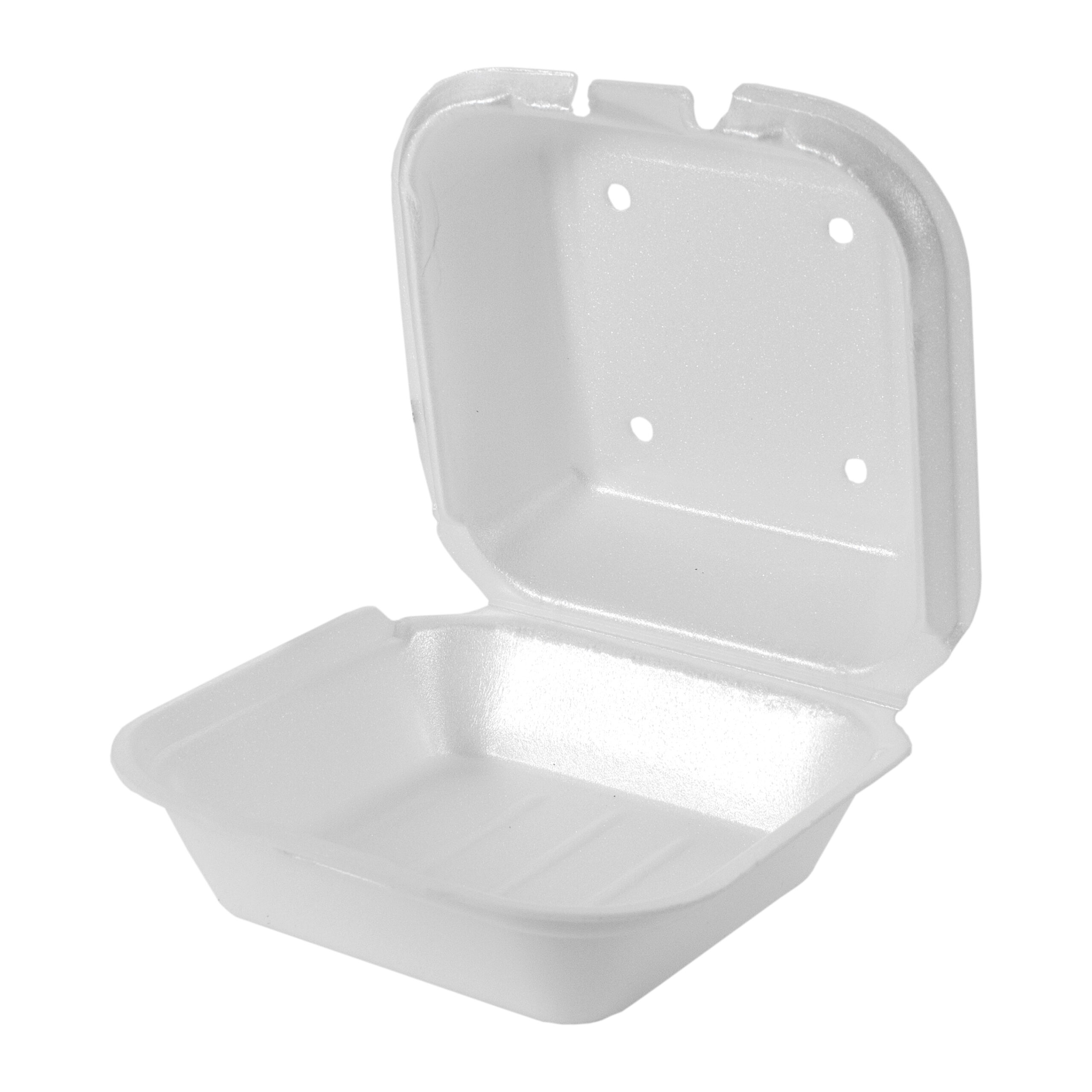 Jumbo Hinged Sandwich Container White Vented 6.38" x 6.44" x 2.94"