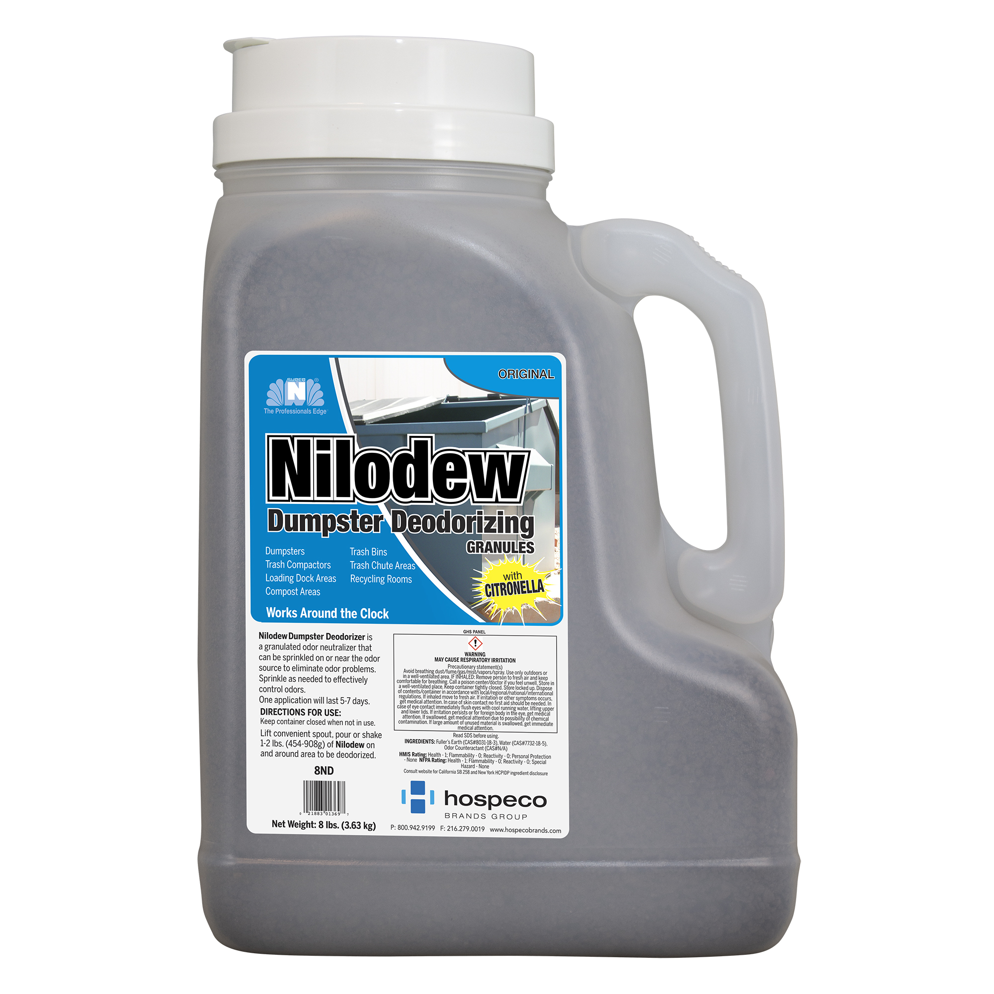 SuperN Nilodew Dumpster Deodorizer Brown , 8 lb , w/ Citronella