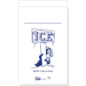 10# Plastic Wicket Ice Bags LDPE Stock Print "Penguin"