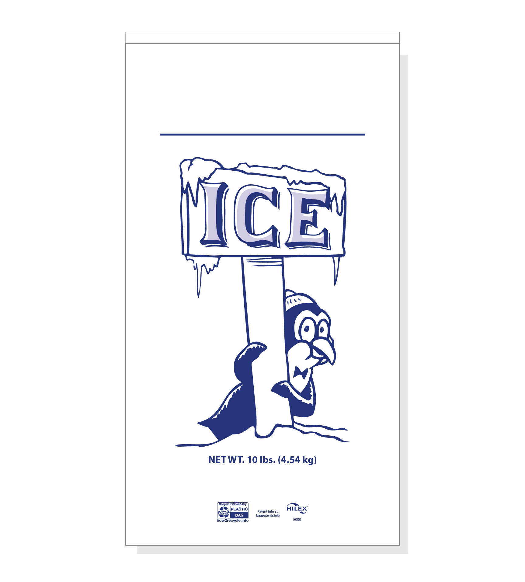 10# Flat / Loose Ice Bags Stock Print "Penguin"