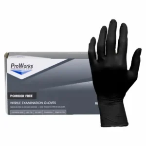 ProWorks Nitrile Exam Gloves Black Powder Free X-Large 5 Mil