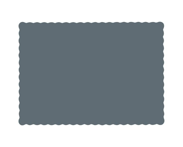 Scallop Edge Linen Emboss Placemat Slate Gray, 10" x 14"