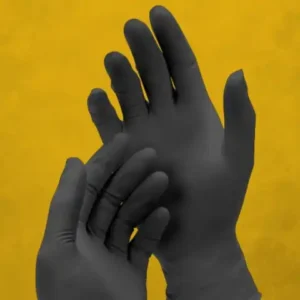 DARK LIGHT Black Nitrile Powder Free Exam Gloves - Medium