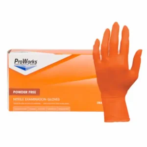 ProWorks Nitrile Exam Gloves Powder Free Orange 5 Mil Small