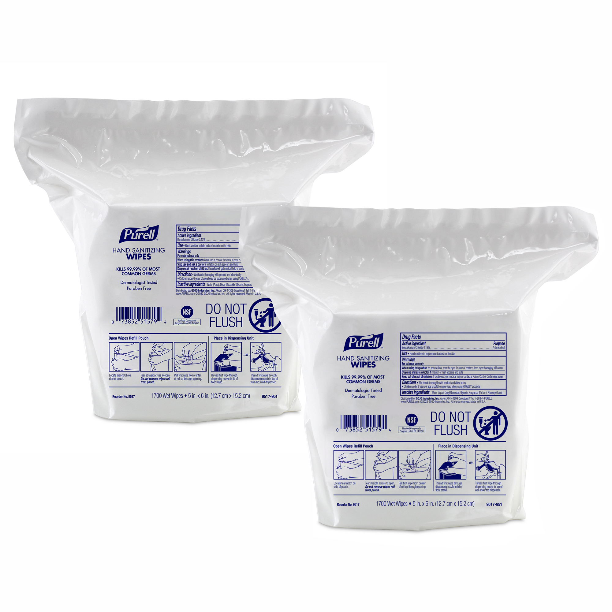 Purell Hand Sanitizing Wipes 1700 count Refill