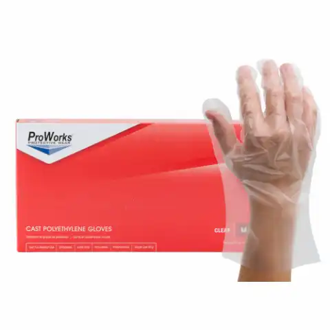ProWorks Cast Polyethylene Gloves Clear - Large