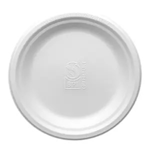 Round Plate PFAS Free 9" , Natural White , Harvest Fiber