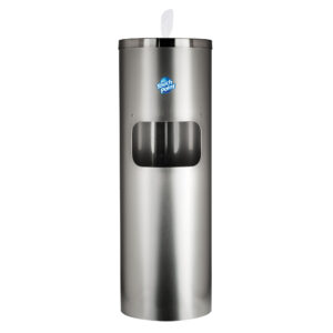 Stainless Steel Floor Stand w/garbage can, 1 Dispenser