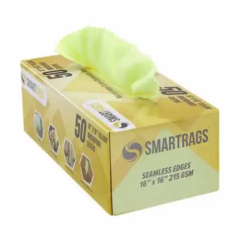 SmartRags Microfiber Towel 16" x 16" , Yellow , 215 GSM