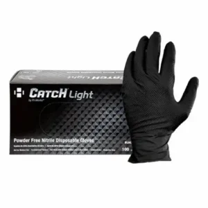 Catch Light Nitrile Disposable  Gloves , Black , 6 mil , Large