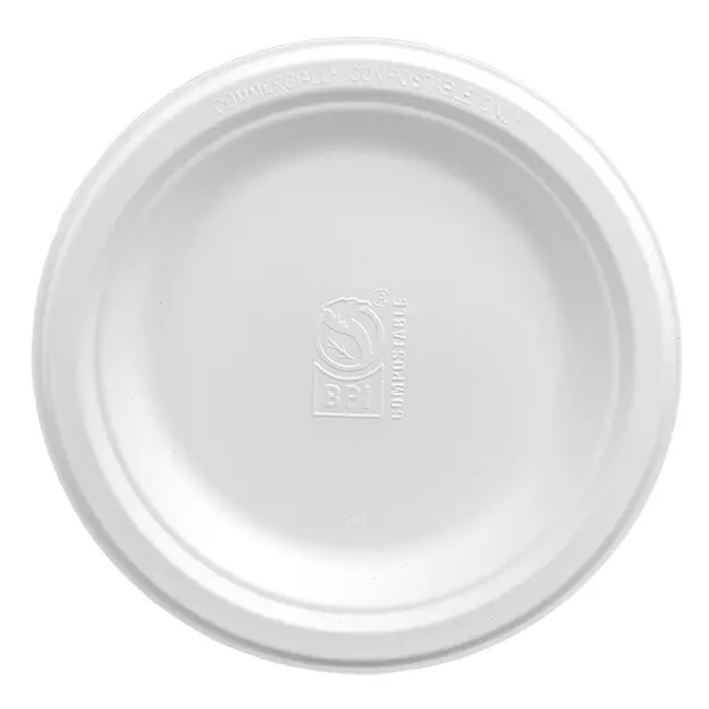 Round Snack Plate PFAS Free 6" , Natural White , Harvest Fiber