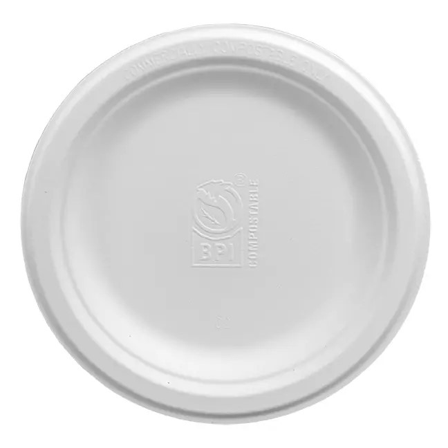 Round Snack Plate PFAS Free 7" , Natrual White , Harvest Fiber