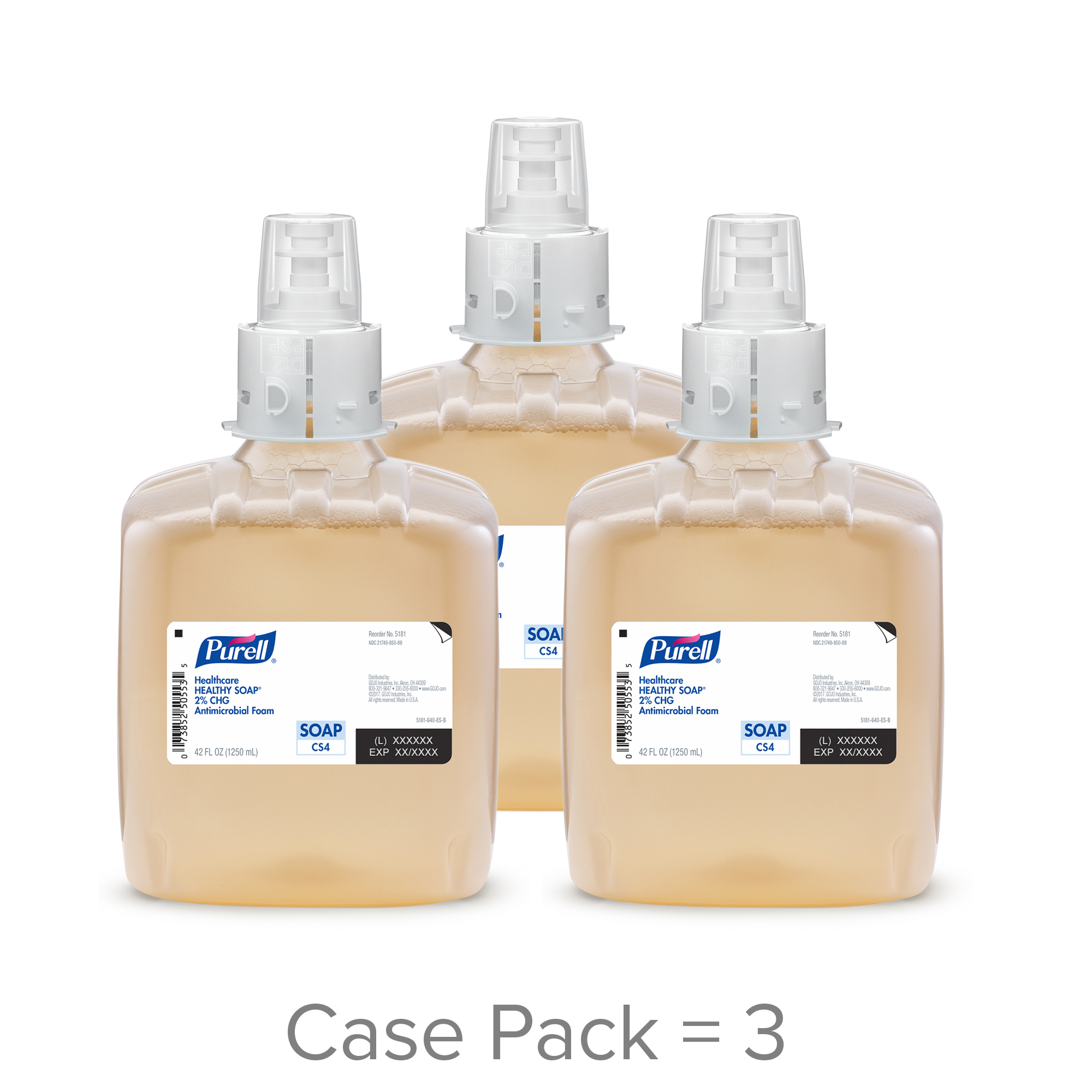 Antimicrobial Foam Handwash 2% CHG 1250 ml, Purell, Push-style