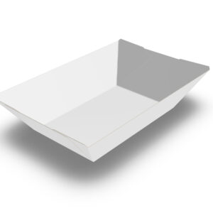 Food Tray Poly Coated 3 lb, White
