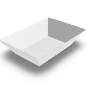 Food Tray 5 lb, White, Poly Coated