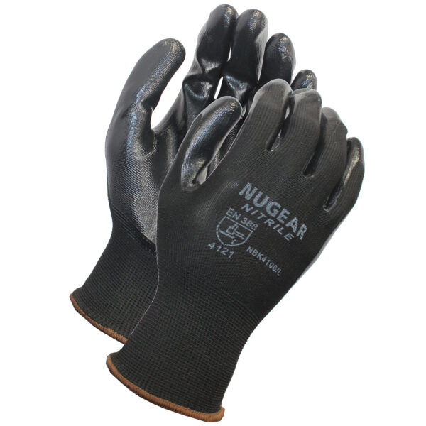 ProWorks Nitrile Coated Gloves Black, Medium