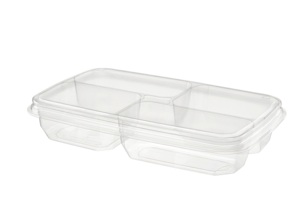 4-Comp Essential Platter 11" x 17", Clear
