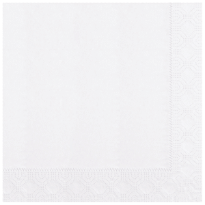 17" x 17" White Dinner Napkin 2-Ply, 1/4 Fold , Regal Emboss