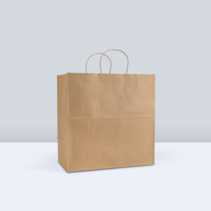 Reddi-2-Go Twist Handle Paper Bag 13" x 7" x 13" , Kraft , 65#