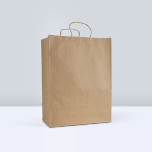 Reddi-2-Go Twist Handle Paper Bag 13" x 7" x 17" , Kraft , 65#