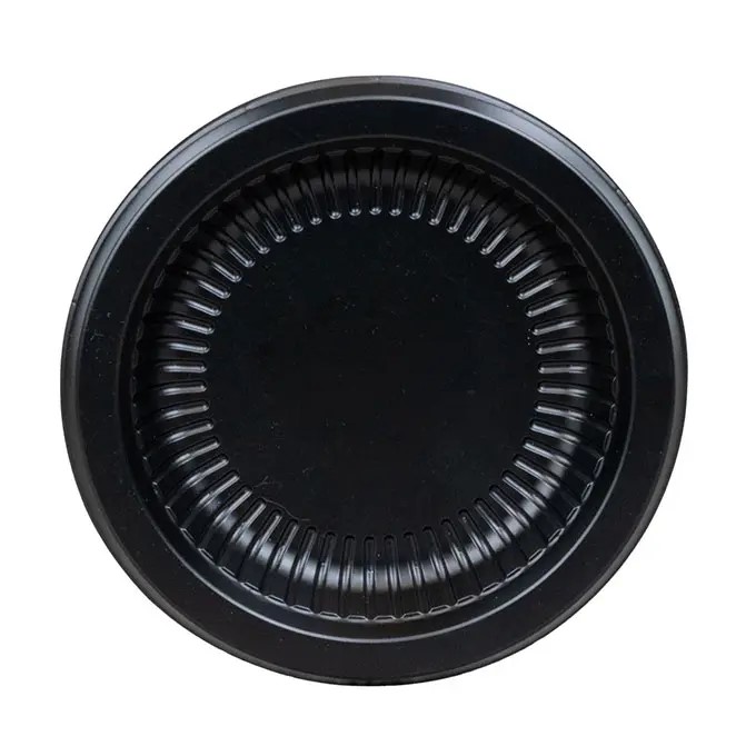 GenWare Round Ribbed Plate 6" Black, Polypropylene
