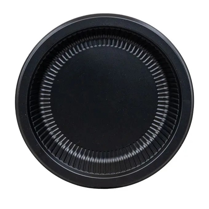 GenWare Round Ribbed Plate 9" Black, Polypropylene