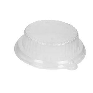 6" Round Ribbed Plate Lid & Bowl 12 oz, Clear