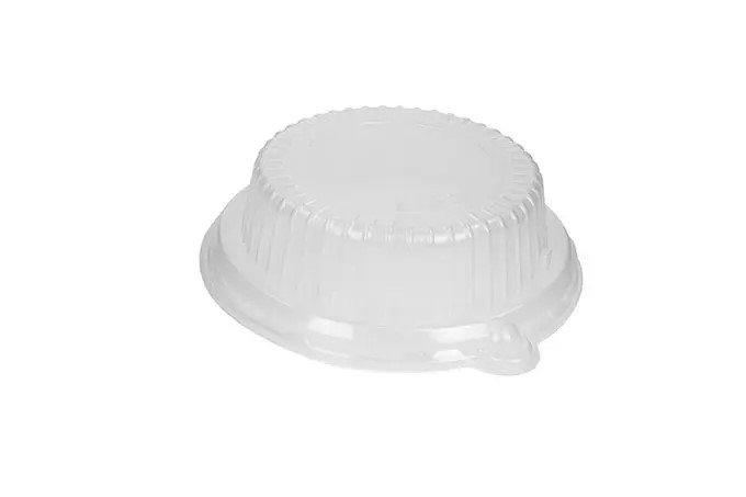 6" Round Ribbed Plate Lid & Bowl 12 oz, Clear