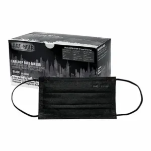 Art Noir Earloop Face Mask Black , 3-Ply , 4-Fold