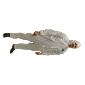 Saftey Zone Coverall Zipper Front Medium, White, Elastic Wrists