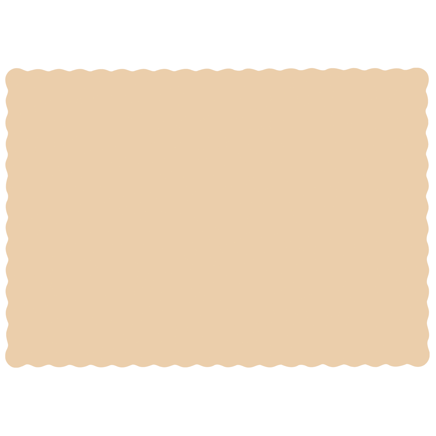 Scalloped Placemates 10" x 14" Beige