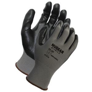 ProWorks Nitrile Gloves Gray, Polyester Shell , Large