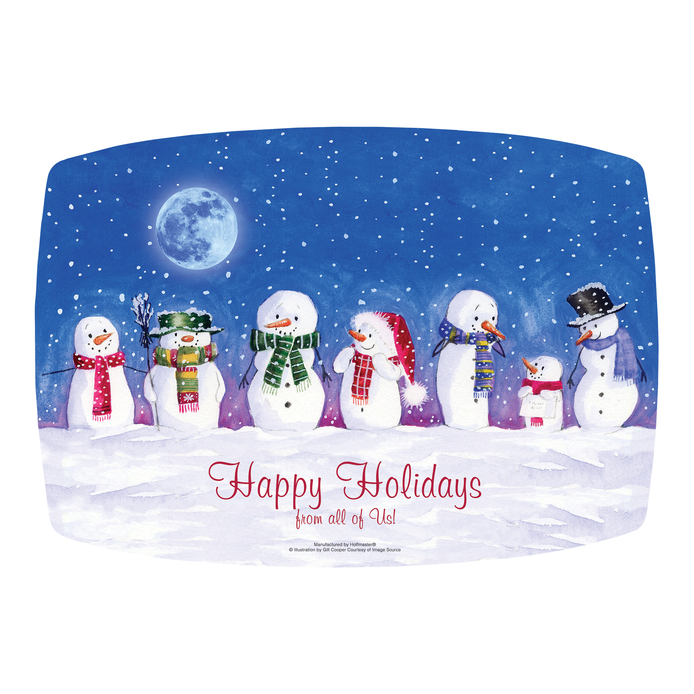 9.75" x 14" Seasonal Print Placemat Snowman Greetings