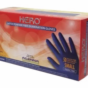 Hero Latex Exam Gloves - Small Blue, 14 Mil, Powder Free Ext Cuff