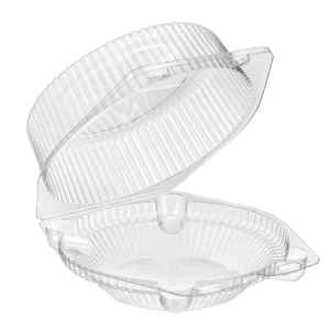 Round Clamshell Single Compart 4" x 6.5" Clear, 51 oz
