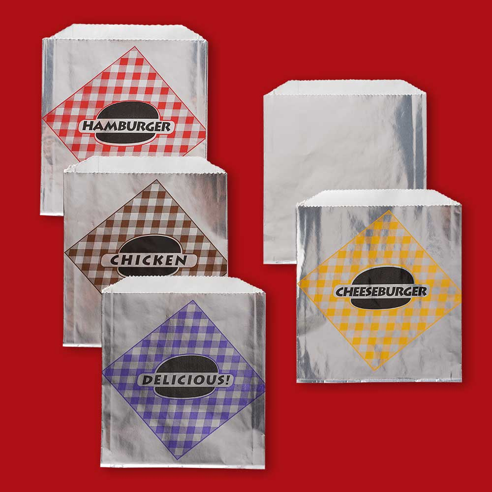 Foil Sandwich Bag 6" x 3/4" x 6 1/2" Plain