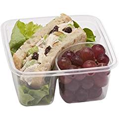 Greenware On-The-Go Square Box 6" Square, 2 Compartments