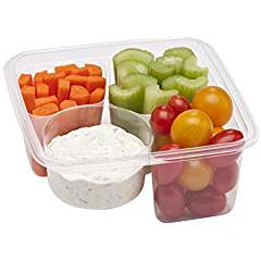 Greenware On-The-Go Square Box 6" Square 3 Compartments&Side Well