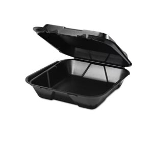 Large 1-Comp Hinged Container 9-3/16"x9-9/16"x2-21/32" Black Foam