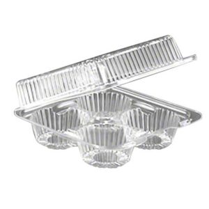 4ct Clear Hinged Muffin Container 8.25" x 8.75" x 3.13"