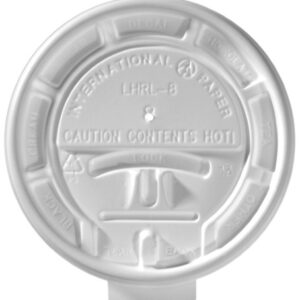 White Lock-Back Lid For 8 oz Hot Cup