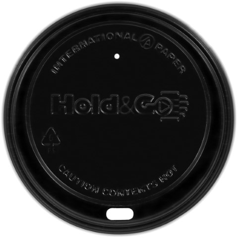 Hold&Go Black Dome Sipper Lid For 12 16 & 20 oz Hot Cups