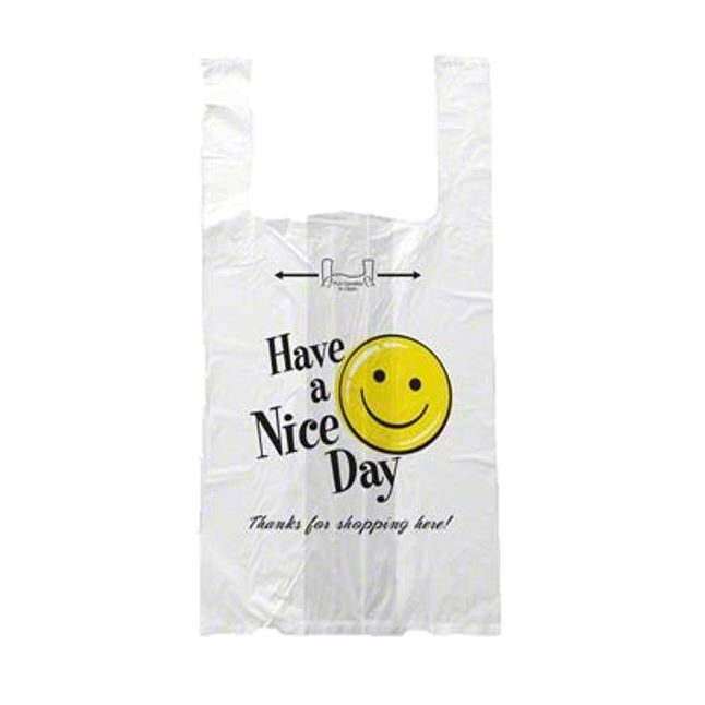 Happy Face Medium T-Sack 9.5x6x18.5 , HDPE